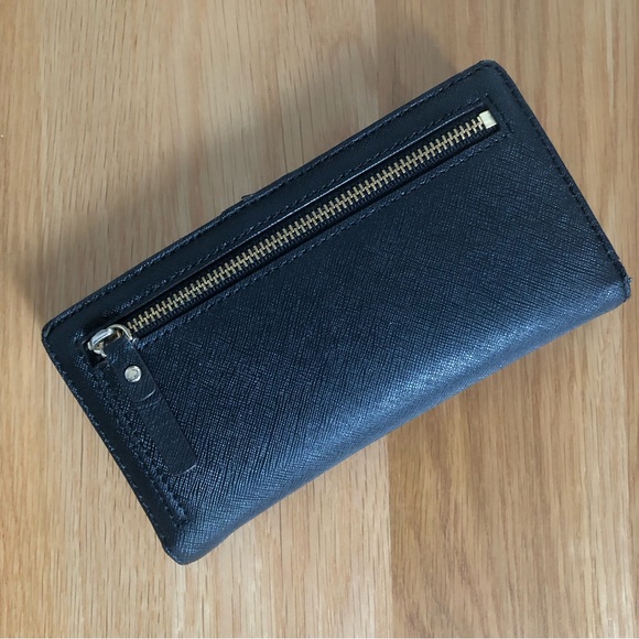 Black Kate Spade Large Bifold Wallet - Saffiano Leather - Picture 2 of 12